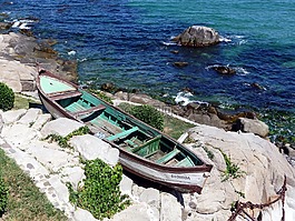 小船,巖,海