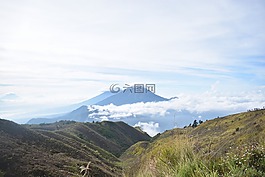 山,景觀,印度尼西亞