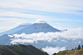 山,景觀,印度尼西亞