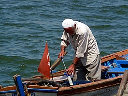 漁夫,海,小船