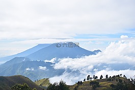 山,景觀,印度尼西亞