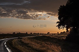 晚上,太陽(yáng),日落
