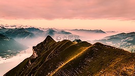 瑞士,山,全景圖