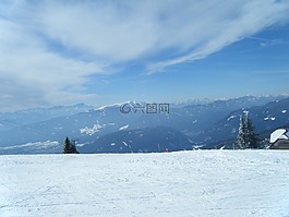 景觀,山,冬天