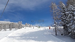 冬天,滑雪,寒冬