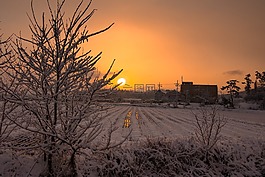 日出,太陽(yáng),雪