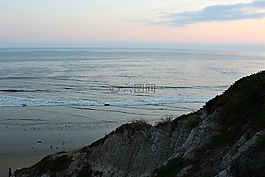 懸崖,海灘,沙