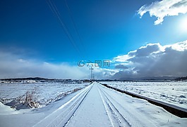 雪,景觀,天空