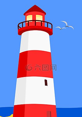 燈塔,海,海灘