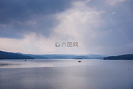 湖,視圖,景觀