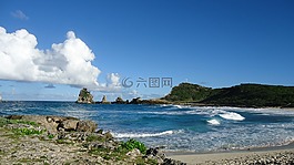 加勒比海,海,砂