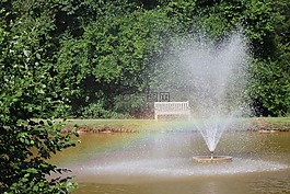 彩虹,噴泉,水