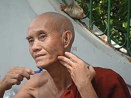 和尚,剃須,緬甸