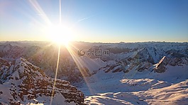 太阳,日出,zugspitze