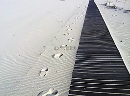 腳印,沙,路徑