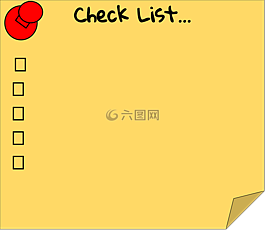 檢查表,粘滯便箋,針