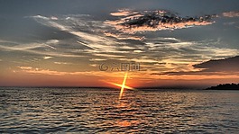 日落,天空,太陽