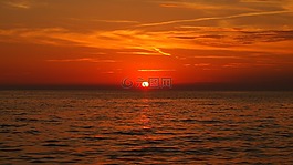 日落,天空,太陽
