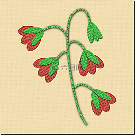 繡花,織物,花