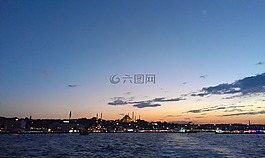 博斯普鲁斯海峡,abendstimmung,日落