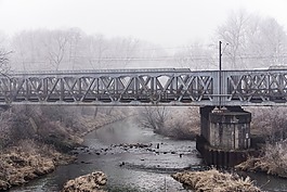 橋,河,鐵路