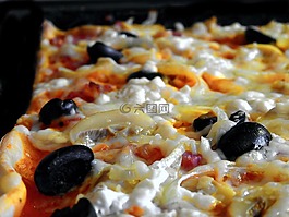 比薩,吃,食品