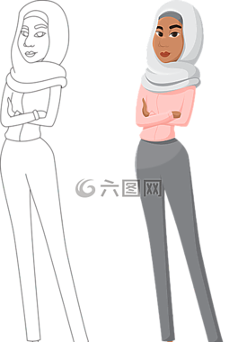 阿拉伯,女子,越过