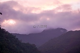 云,查看,山