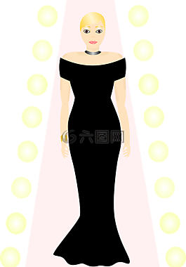 女子,時(shí)尚,黑