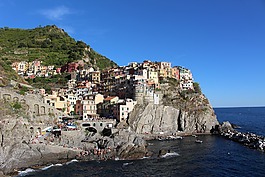 意大利,海,房屋