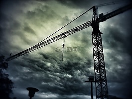 起重機,建設工作,天空