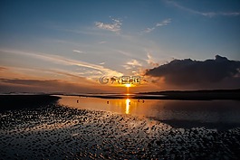 wangerooge,日出,海滩