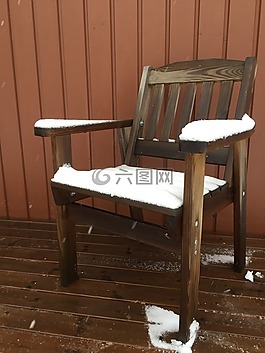 椅子,雪,冬天