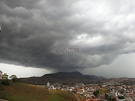 風(fēng)暴,山,雨