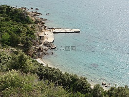 海,海岸,石