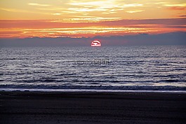 太陽,海,日落