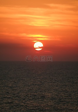 日落,海,abendstimmung
