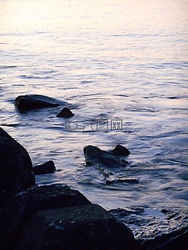 海,石頭,巖