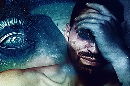 宇宙,男子,眼
