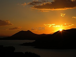 希臘,日落,假日