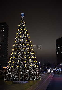 新的一年的平安夜,假日,圣诞树