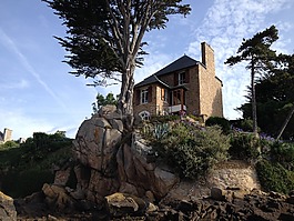 ile-de-布,房子,岩
