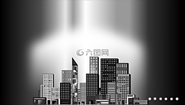 城市,夜,天際線