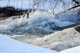 冰柱,雪,冬季