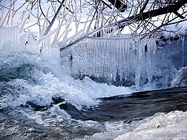 冰柱,雪,冬季