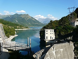壩,山,阿爾卑斯山