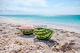 海,濱,海灘