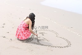 婦女,心臟,海