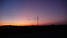 日落,天際線,橙色