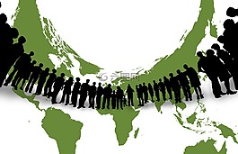 人類,剪影,地球